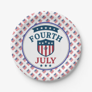 Assiettes En Carton Motif transparent patriotique du 4 juillet sur un
