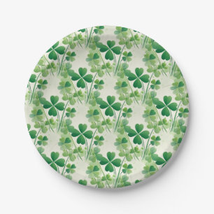 Assiettes En Carton Motif Trèfle Vert Shamrock Fête de la Saint-Patric