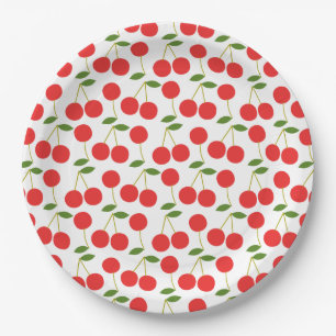 Assiettes En Carton Motif très rouge cerise