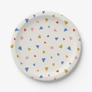 Assiettes En Carton Motif triangle à main