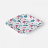 Assiettes En Carton Motif triangle feuille tropicale (Angulaire)