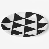 Assiettes En Carton Motif triangle noir et blanc (Angle)