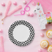 Assiettes En Carton Motif triangulaire noir et blanc (Fête)