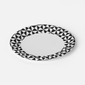 Assiettes En Carton Motif triangulaire noir et blanc (Angle)