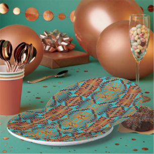Assiettes En Carton Motif tribal autochtone amérindien