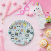 Assiettes En Carton Motif tribal mignon de visage (Fête)