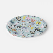 Assiettes En Carton Motif tribal mignon de visage (Angle)