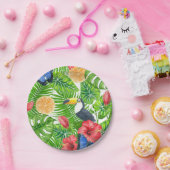 Assiettes En Carton Motif tropical (Fête)