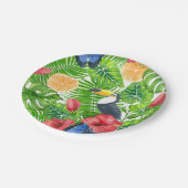 Assiettes En Carton Motif tropical (Angle)