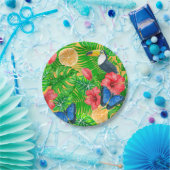 Assiettes En Carton Motif tropical (Fête)