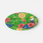 Assiettes En Carton Motif tropical (Angle)
