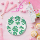 Assiettes En Carton Motif tropical avec feuilles monstères (Fête)