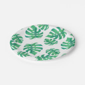 Assiettes En Carton Motif tropical avec feuilles monstères (Angle)