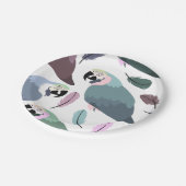 Assiettes En Carton Motif tropical de perroquets modernes (Angle)