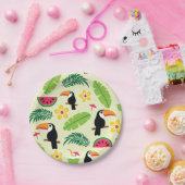 Assiettes En Carton Motif tropical d'été de toucan (Fête)