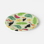 Assiettes En Carton Motif tropical d'été de toucan (Angle)