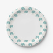 Assiettes En Carton Motif Turquoise Cute Elephant (Devant)