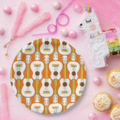 Assiettes En Carton Motif Ukulele vertical (Fête)