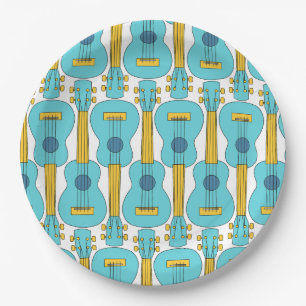 Assiettes En Carton Motif Ukulele vertical