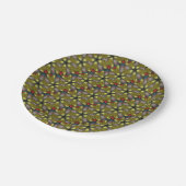 Assiettes En Carton Motif vedette du Kaleidoscope doré jaune (Angle)