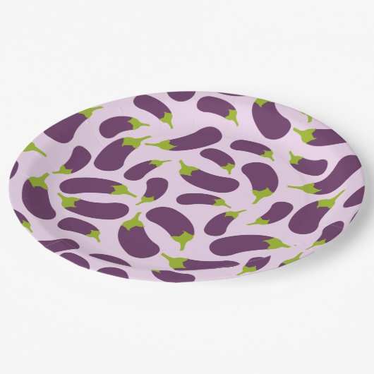 Assiettes En Carton Motif végétal d'aubergine violet végétal Conceptio (Angle)