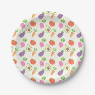 Assiettes En Carton Motif végétal mélangé