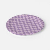 Assiettes En Carton Motif vérifié dans Double Lumière Violet (Angle)