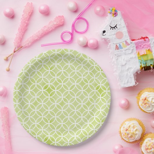 Assiettes En Carton Motif vert (Fête)