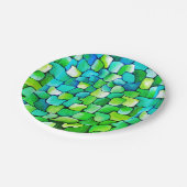 Assiettes En Carton Motif vert contemporain (Angle)