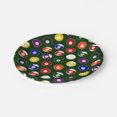 Assiettes En Carton Motif vert de billards de boule de piscine (Angle)