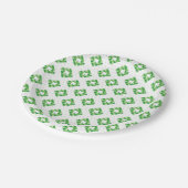 Assiettes En Carton Motif vert de dent de plaid (Angle)