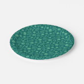 Assiettes En Carton Motif vert de microbes (Angle)