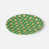 Assiettes En Carton Motif vert de pizza (Angle)