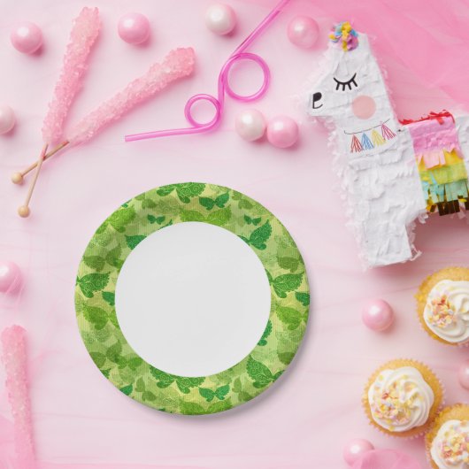 Assiettes En Carton Motif vert de printemps (Fête)