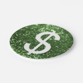 Assiettes En Carton Motif vert de symbole dollar de parties (Angle)