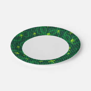 Assiettes En Carton Motif vert Emo avec cercles