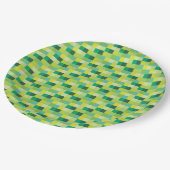 Assiettes En Carton Motif vert et jaune de Pixelated (Angle)