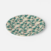 Assiettes En Carton Motif vert et rouge Cactus (Angle)