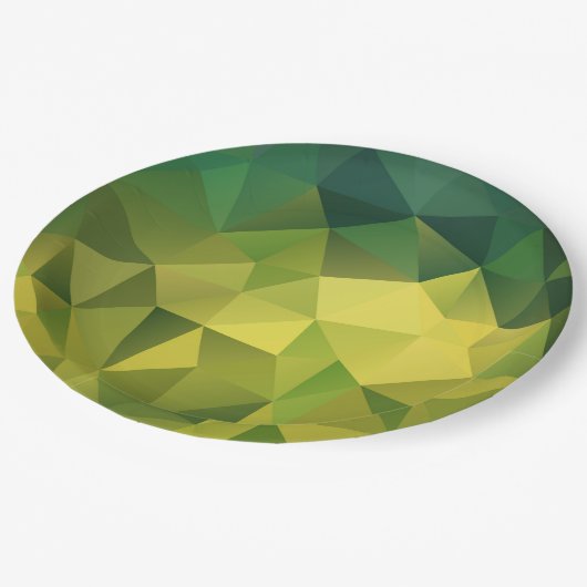 Assiettes En Carton Motif vert jaune (Angle)