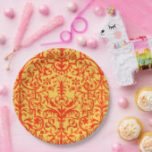 Assiettes En Carton Motif victorien orange (Fête)