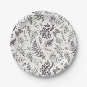 Assiettes En Carton Motif vintage Botany et Papillon