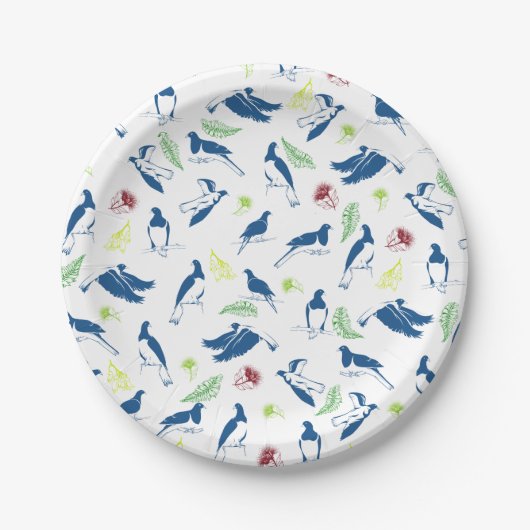 Assiettes En Carton Motif Wood Pigeon Kereru (Devant)