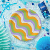 Assiettes En Carton Motif Y2k Abstrait de la couche Super d'onde rétro (Fête)