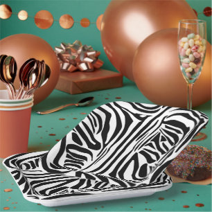 Assiettes En Carton Motif zèbre