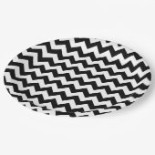 Assiettes En Carton Motif Zigzag noir et blanc, Motif Chevron (Angle)
