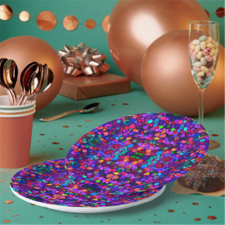 Assiettes En Carton Motifs de cosmos en spirale colorés mignons