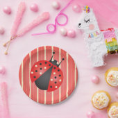 Assiettes En Carton Motifs mignons avec Baby shower Ladybugs (Fête)