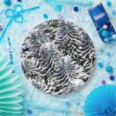 Assiettes En Carton Motifs plantes en blanc (Fête)