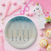 Assiettes En Carton Motivationnelle Turquoise Bleu Océan Surf Vagues P (Fête)