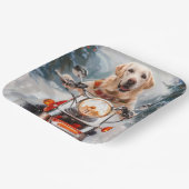 Assiettes En Carton Moto à chiens Labrador Noël (Angulaire)